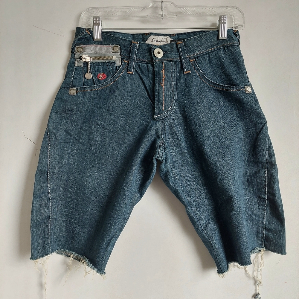 Energie by Sixty Men's Casual Blue Denim Cut-Off Shorts